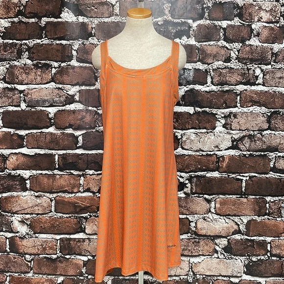 Skhoop Dress Women's X Large XL Orange Grey Geometric Pattern Bra Athletic - Picture 5 of 16